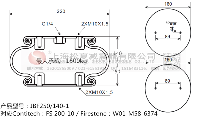 类似FS200-10马牌Contitech康迪泰克空气弹簧-永盈会牌